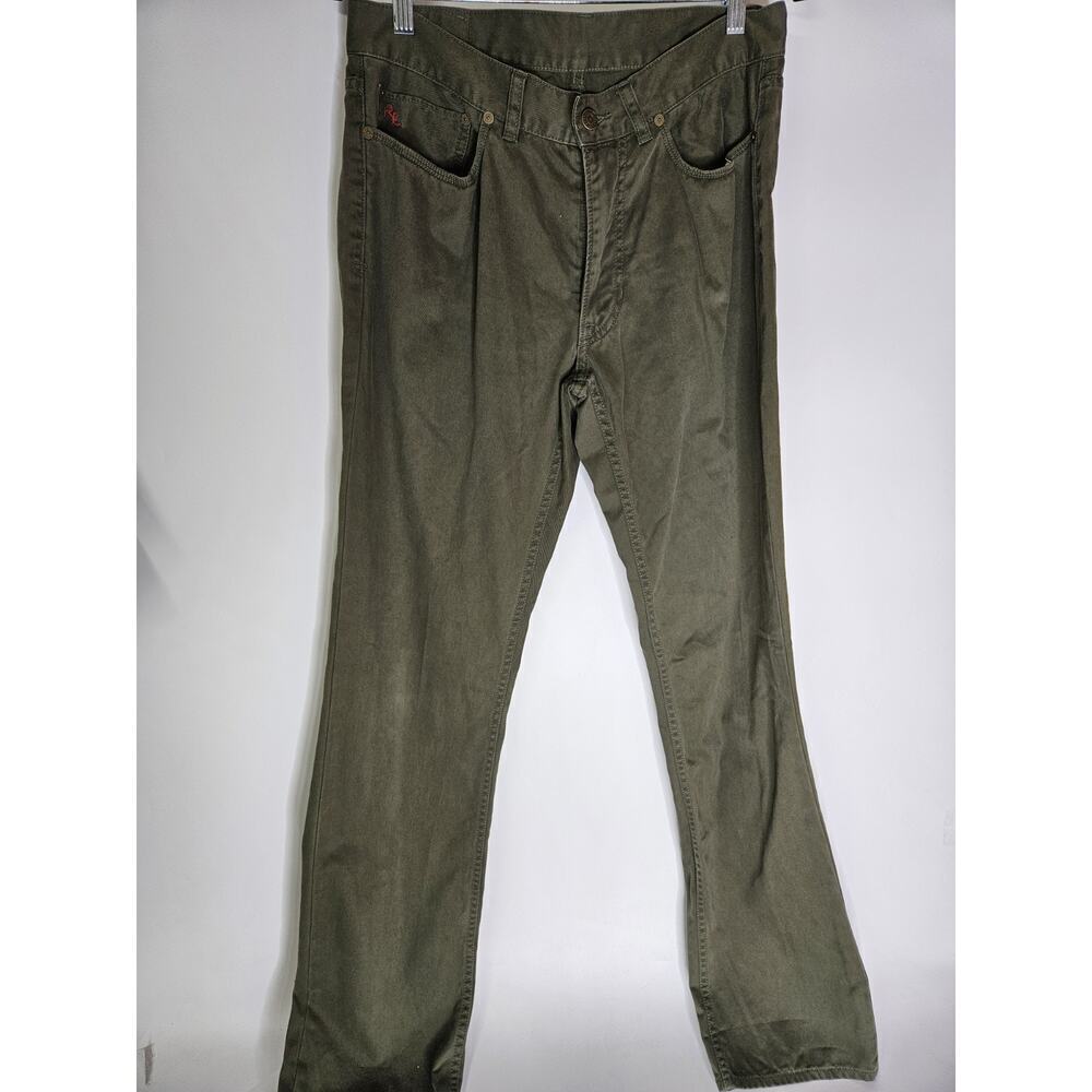 Polo Ralph Lauren Jeans Mens 32x34 Green Straight Leg 100% Cotton Denim Jeans